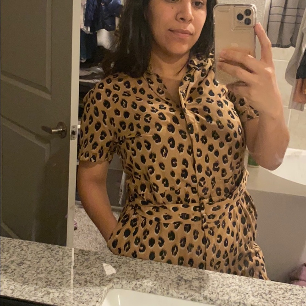 Cheetah maxi belted dress